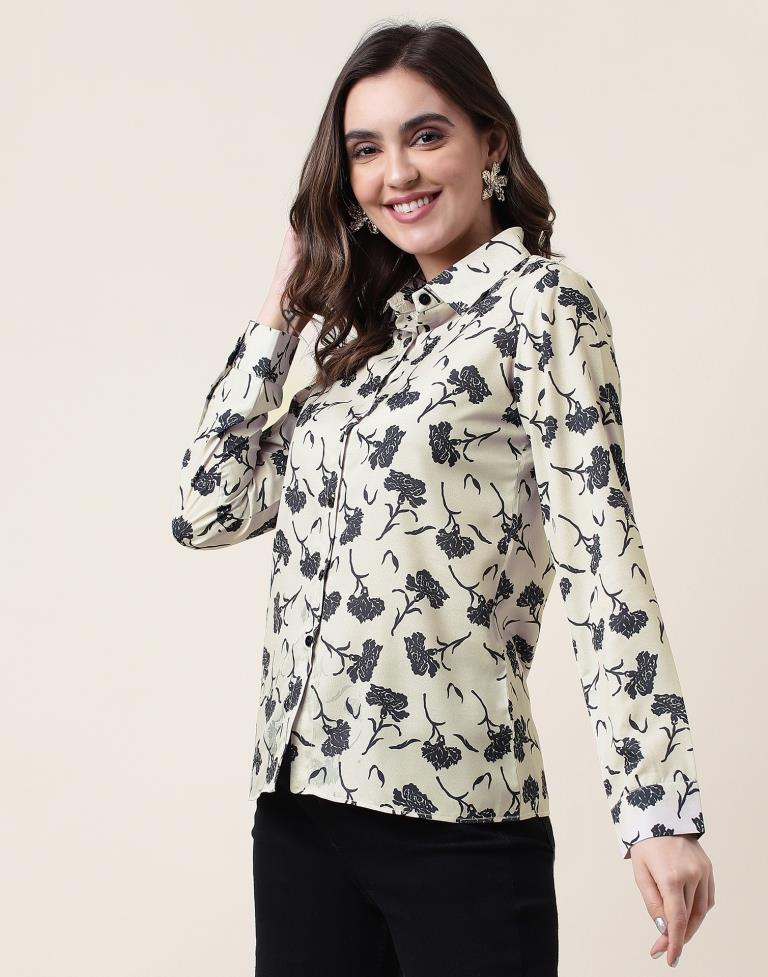 Beige Printed Shirt | Sudathi