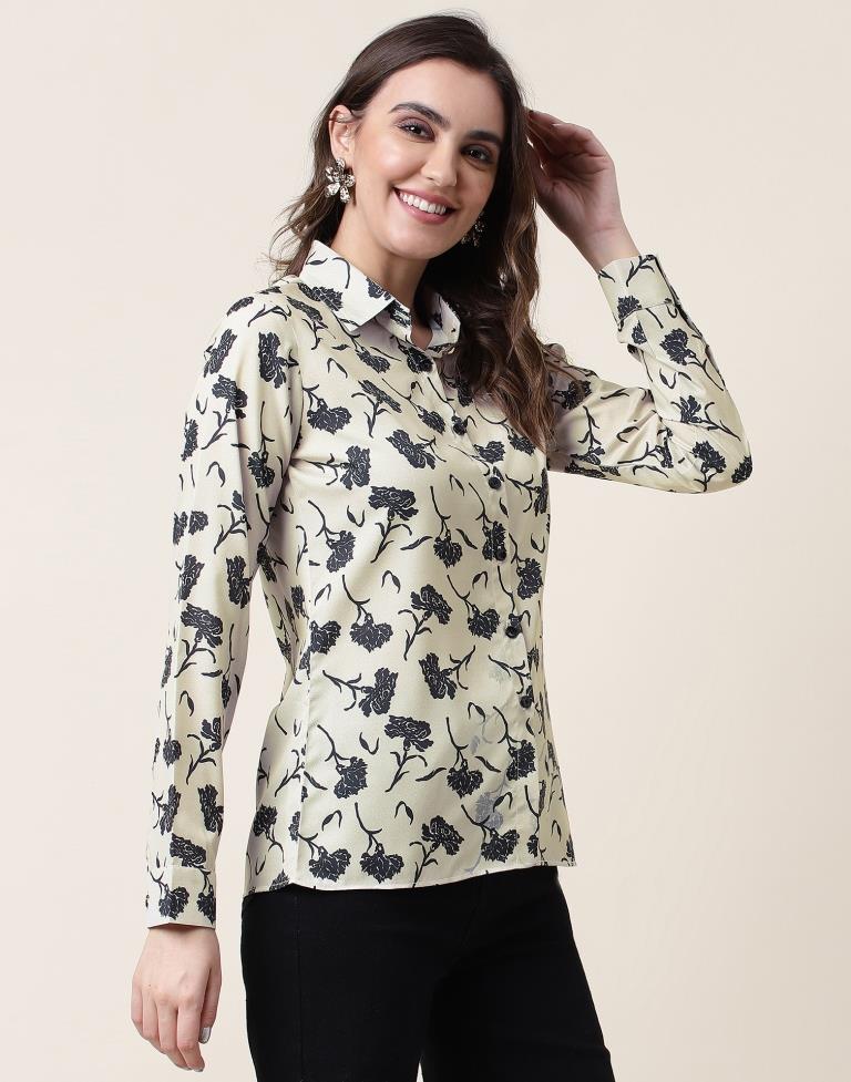 Beige Printed Shirt | Sudathi