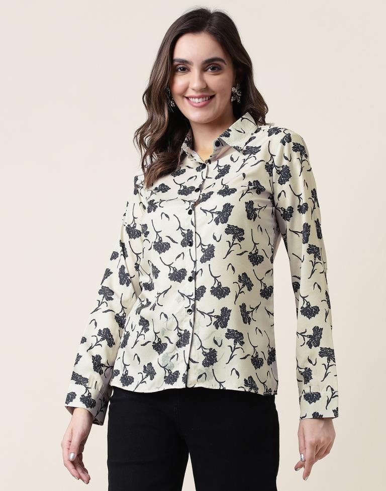 Beige Printed Shirt | Sudathi