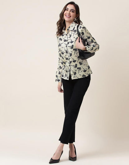 Beige Printed Shirt | Sudathi