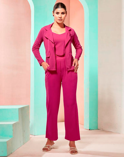 Fuchsia Pink Blazer Style Co-ord Set