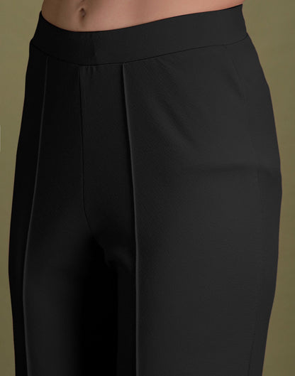Black Puff Sleeve Solid Co-Ords Set | Sudathi