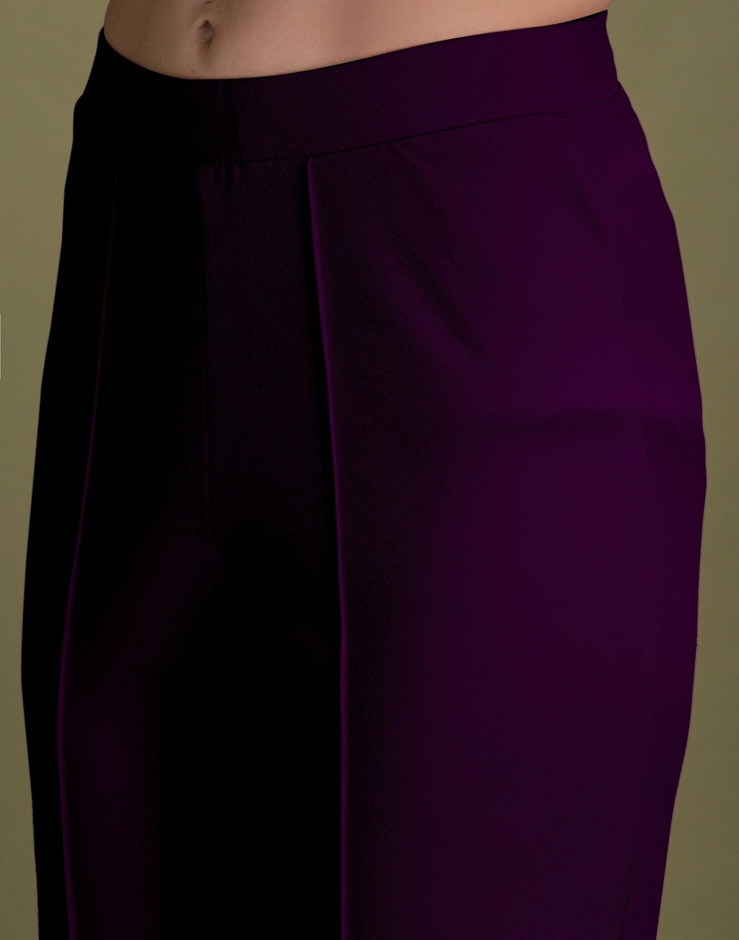 Purple Puff Sleeve Solid Co-Ords Set | Sudathi