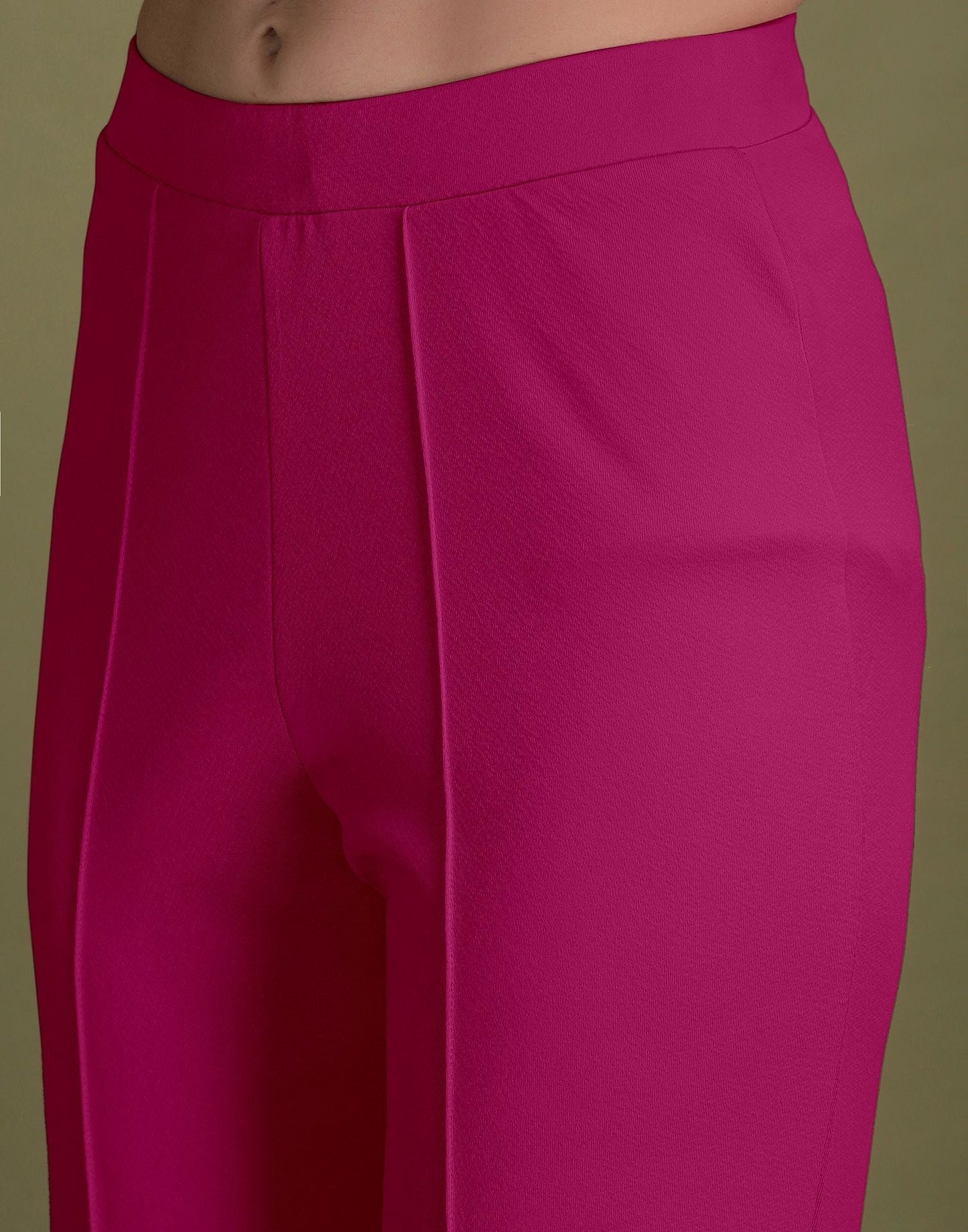 Fuchsia Pink Puff Sleeve Solid Co-Ords Set | Sudathi