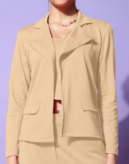 Beige Blazer Style Co-ord Set | Sudathi