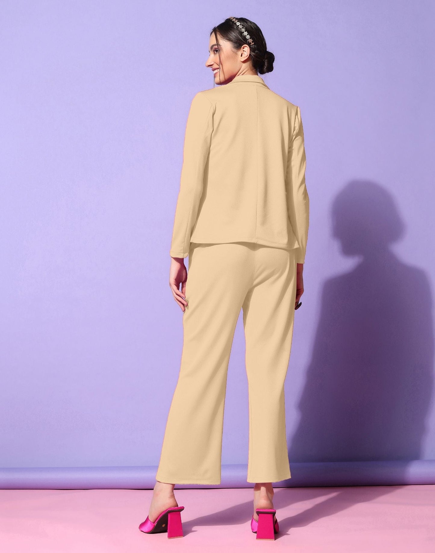 Beige Blazer Style Co-ord Set | Sudathi