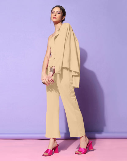 Beige Blazer Style Co-ord Set | Sudathi