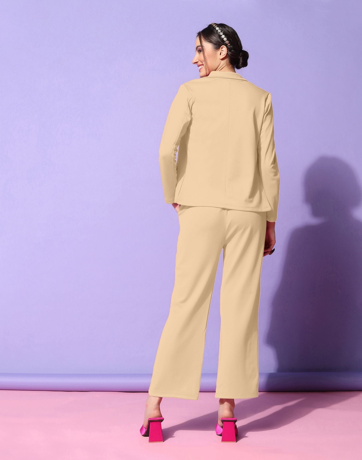 Beige Blazer Style Co-ord Set | Sudathi