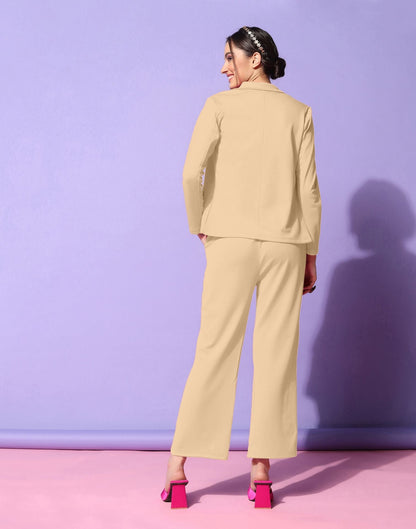 Beige Blazer Style Co-ord Set | Sudathi