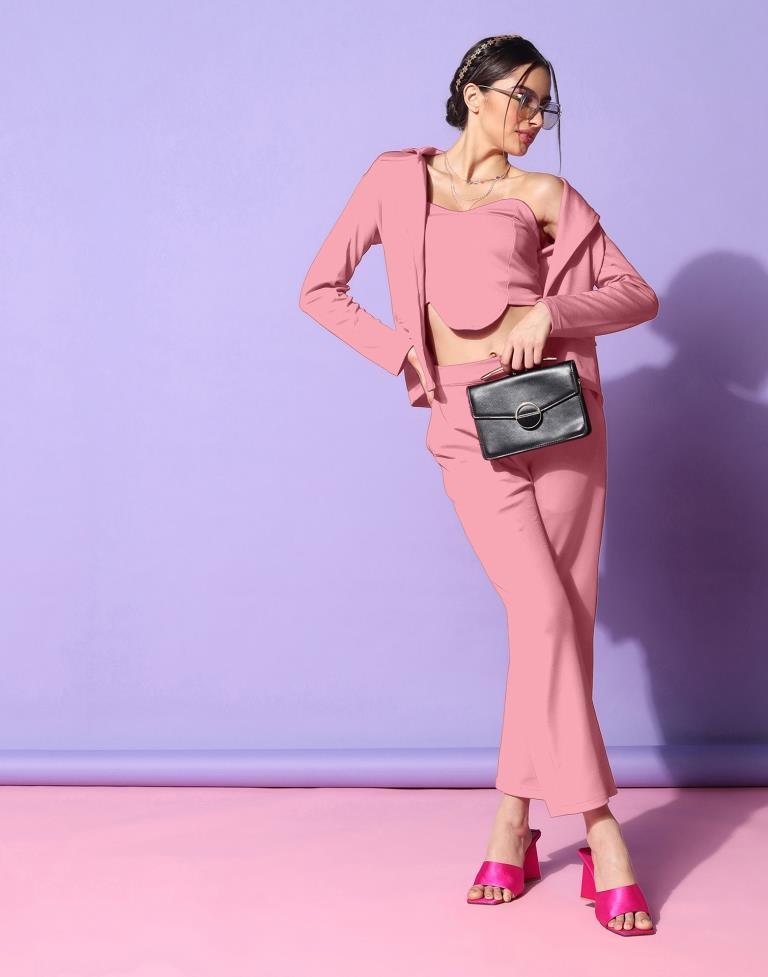 Peach Knitted Co-ord Set | Sudathi