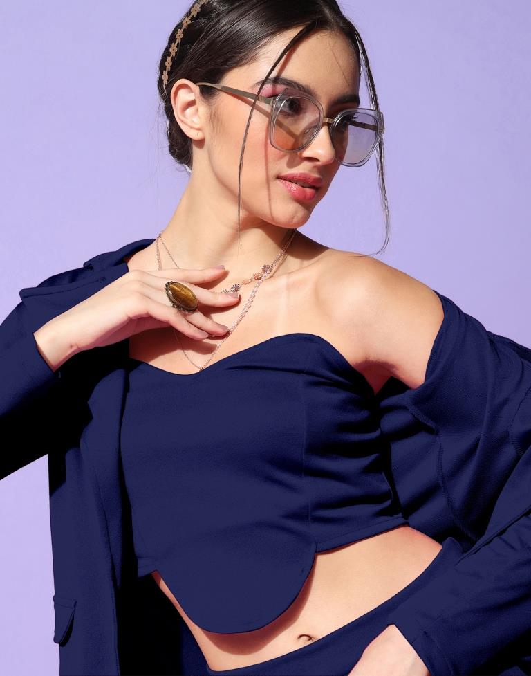 Blue Knitted Co-ord Set | Sudathi