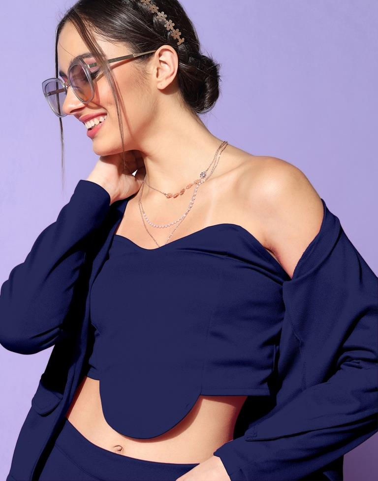 Blue Knitted Co-ord Set | Sudathi
