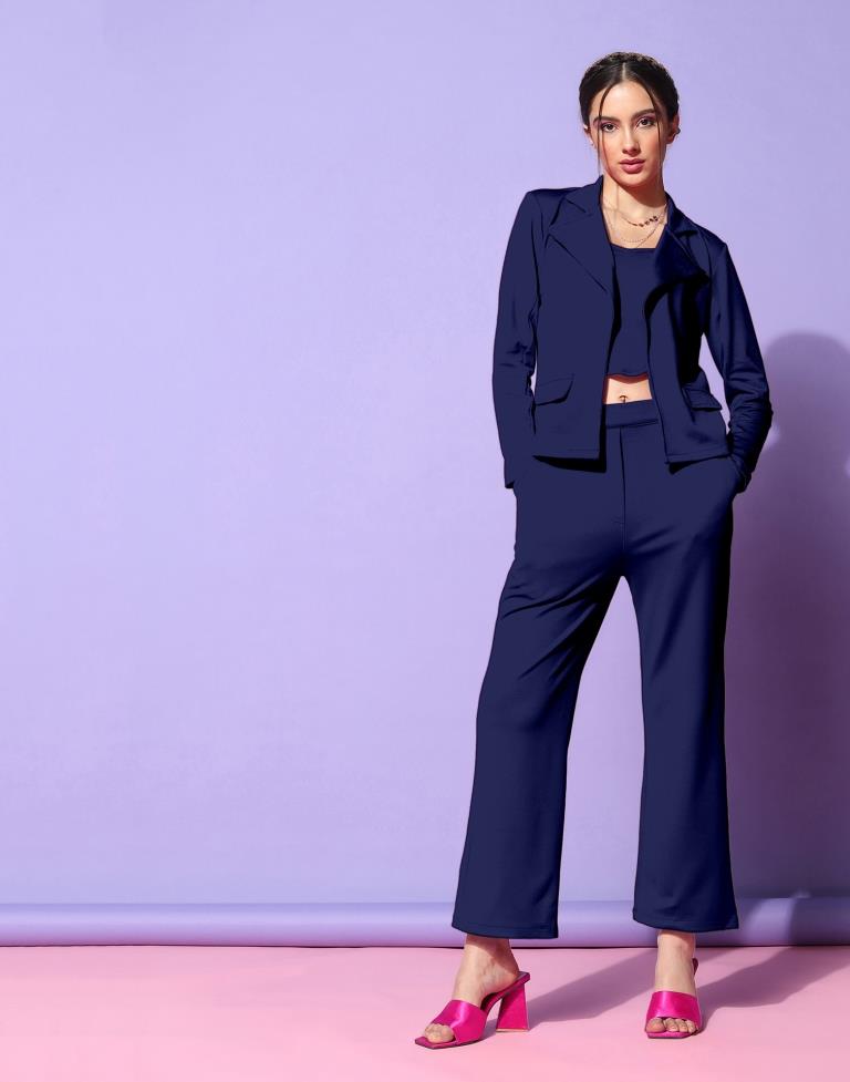 Blue Knitted Co-ord Set | Sudathi