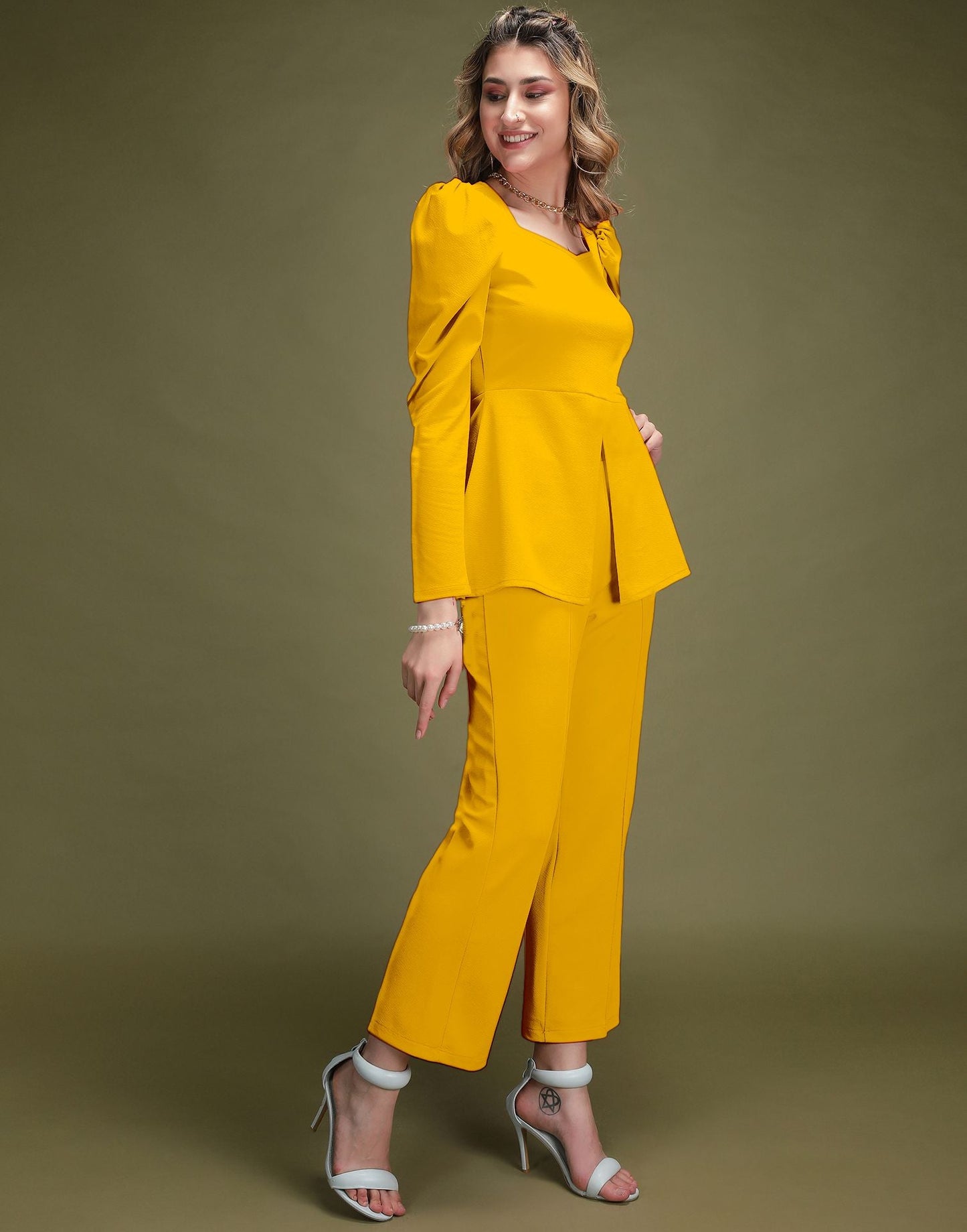 Turmeric Yellow Lycra Co-ord Set