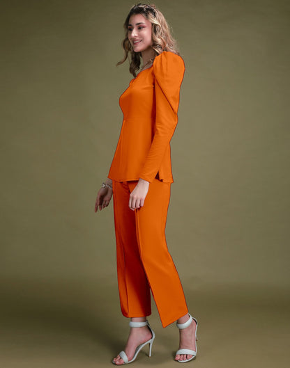 Orange Lycra Co-ord Set