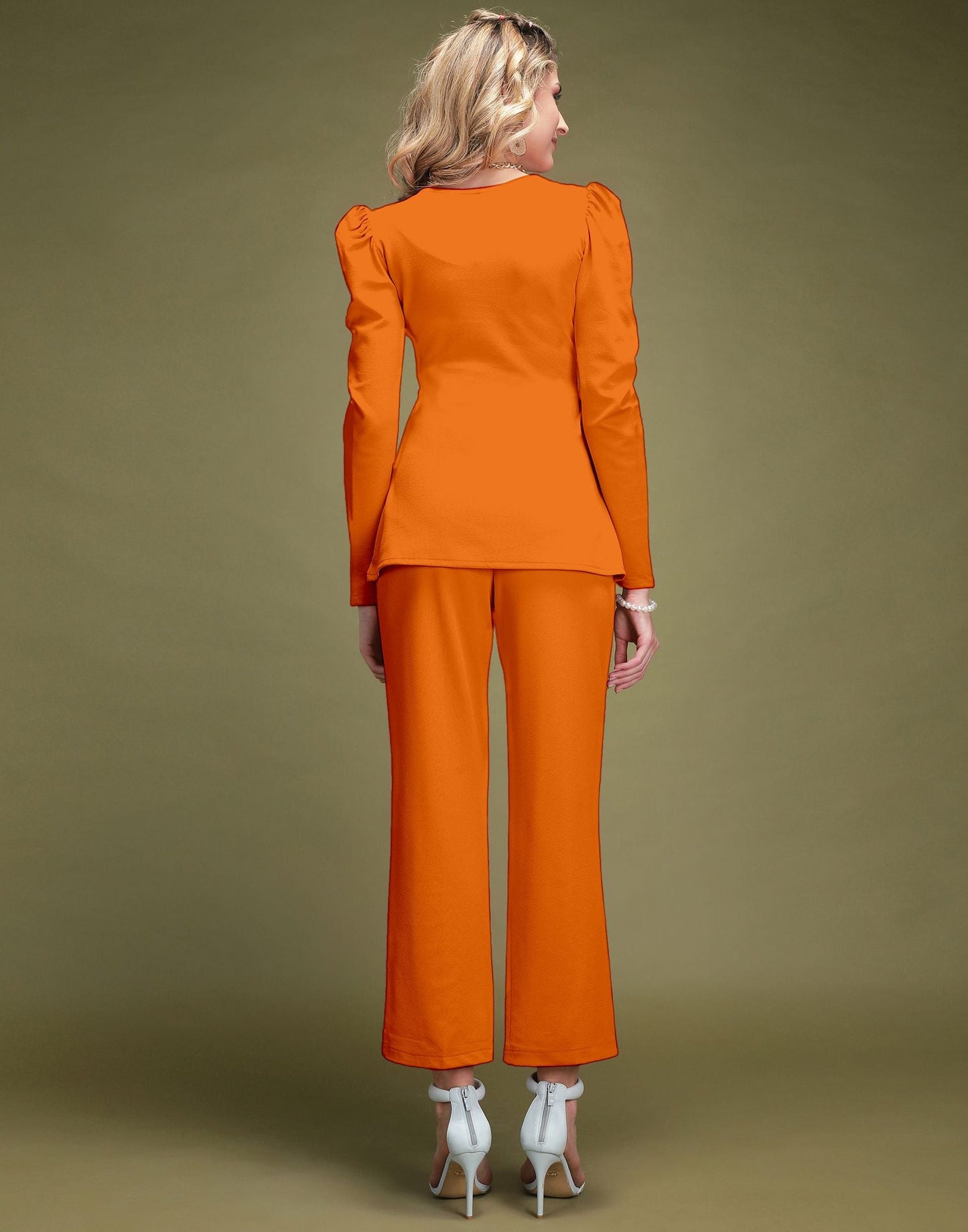 Orange Lycra Co-ord Set