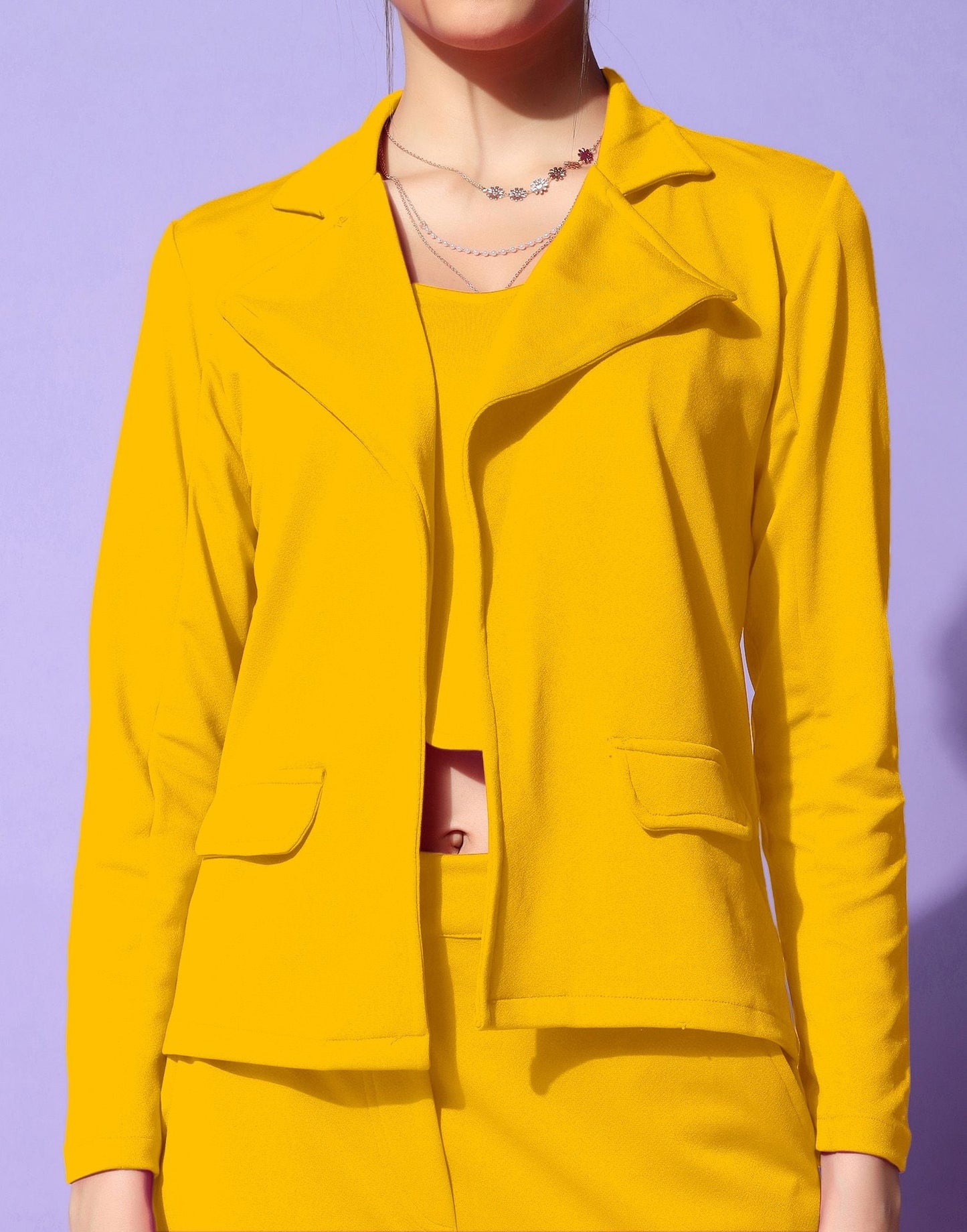 Yellow Lycra Co-ord Set
