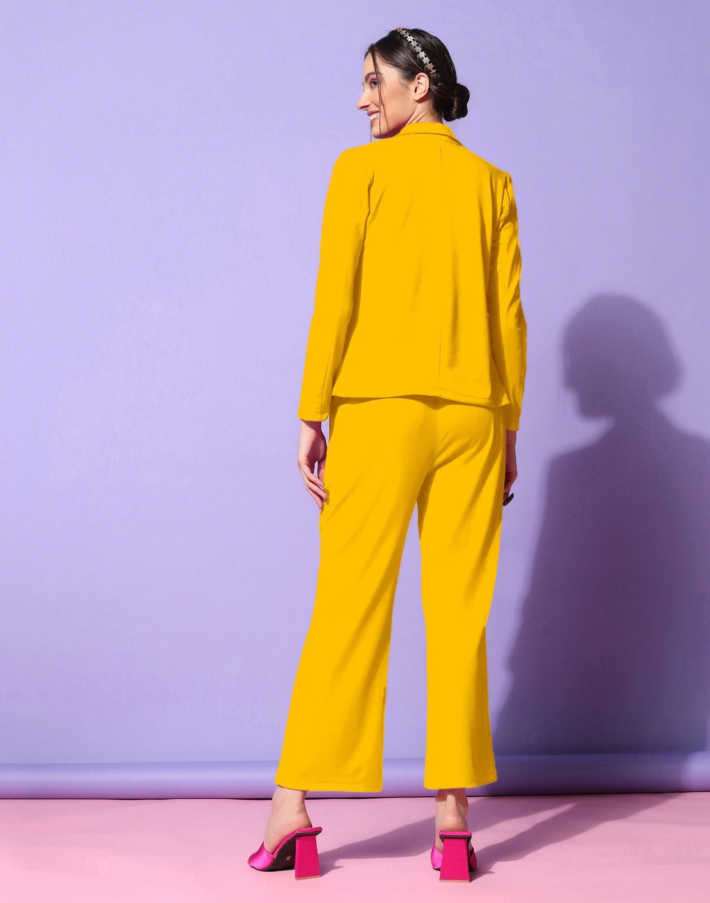 Yellow Lycra Co-ord Set