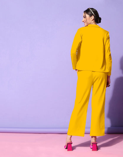 Yellow Lycra Co-ord Set