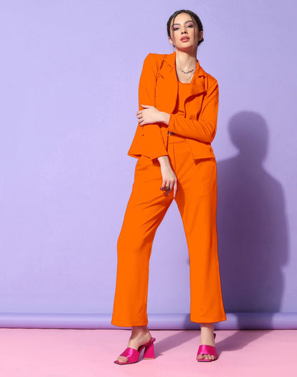 Orange Lycra Co-ord Set