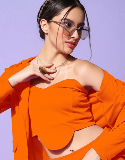 Orange Lycra Co-ord Set