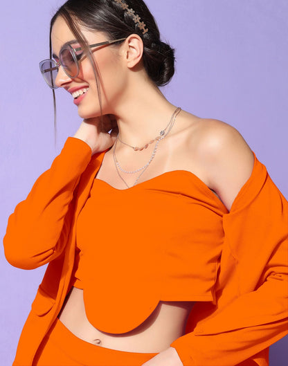Orange Lycra Co-ord Set
