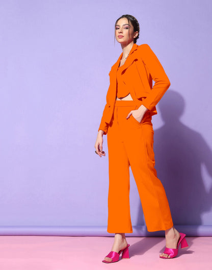 Orange Lycra Co-ord Set