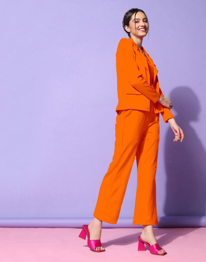 Orange Lycra Co-ord Set