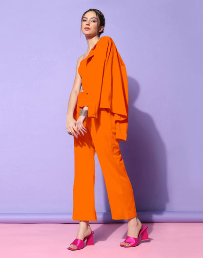 Orange Lycra Co-ord Set