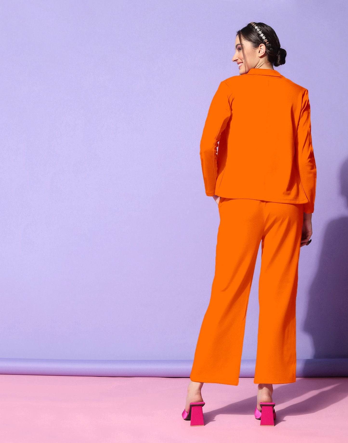Orange Lycra Co-ord Set