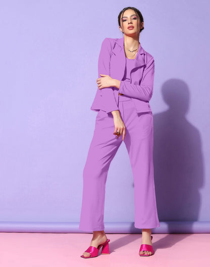 Dusty Purple Lycra Co-ord Set