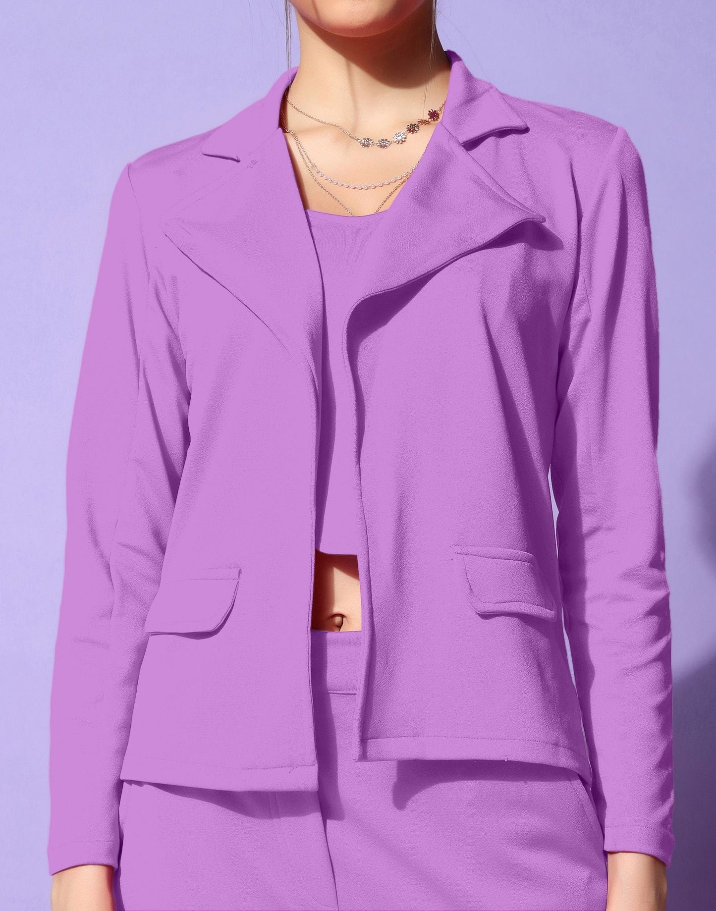 Dusty Purple Lycra Co-ord Set