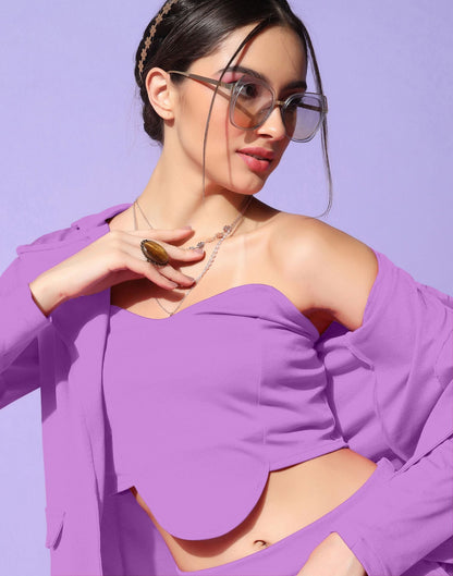 Dusty Purple Lycra Co-ord Set