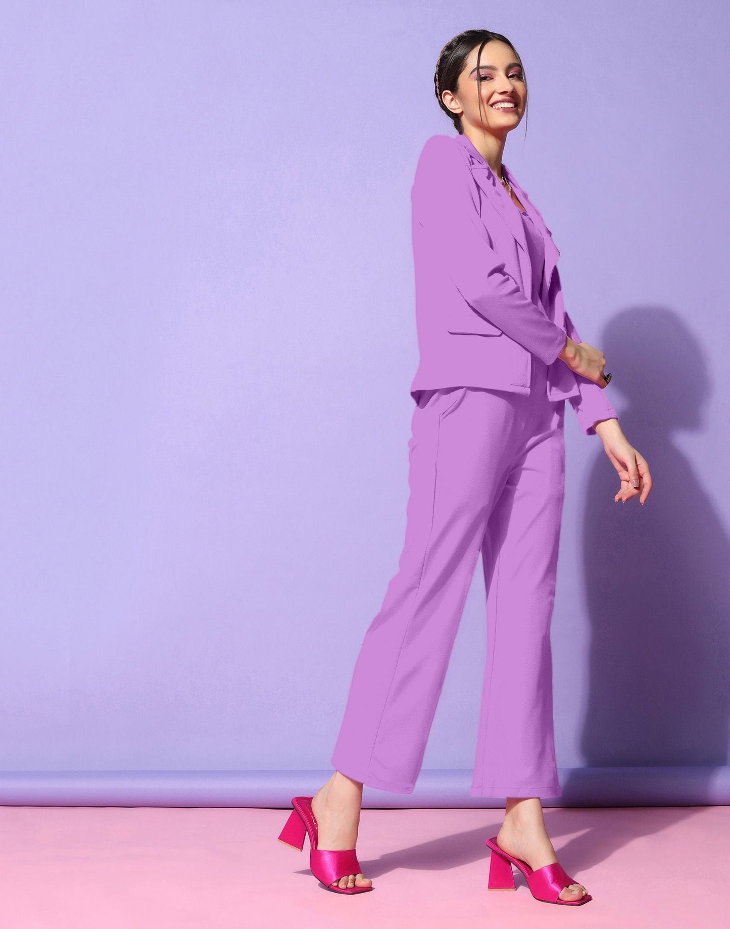 Dusty Purple Lycra Co-ord Set