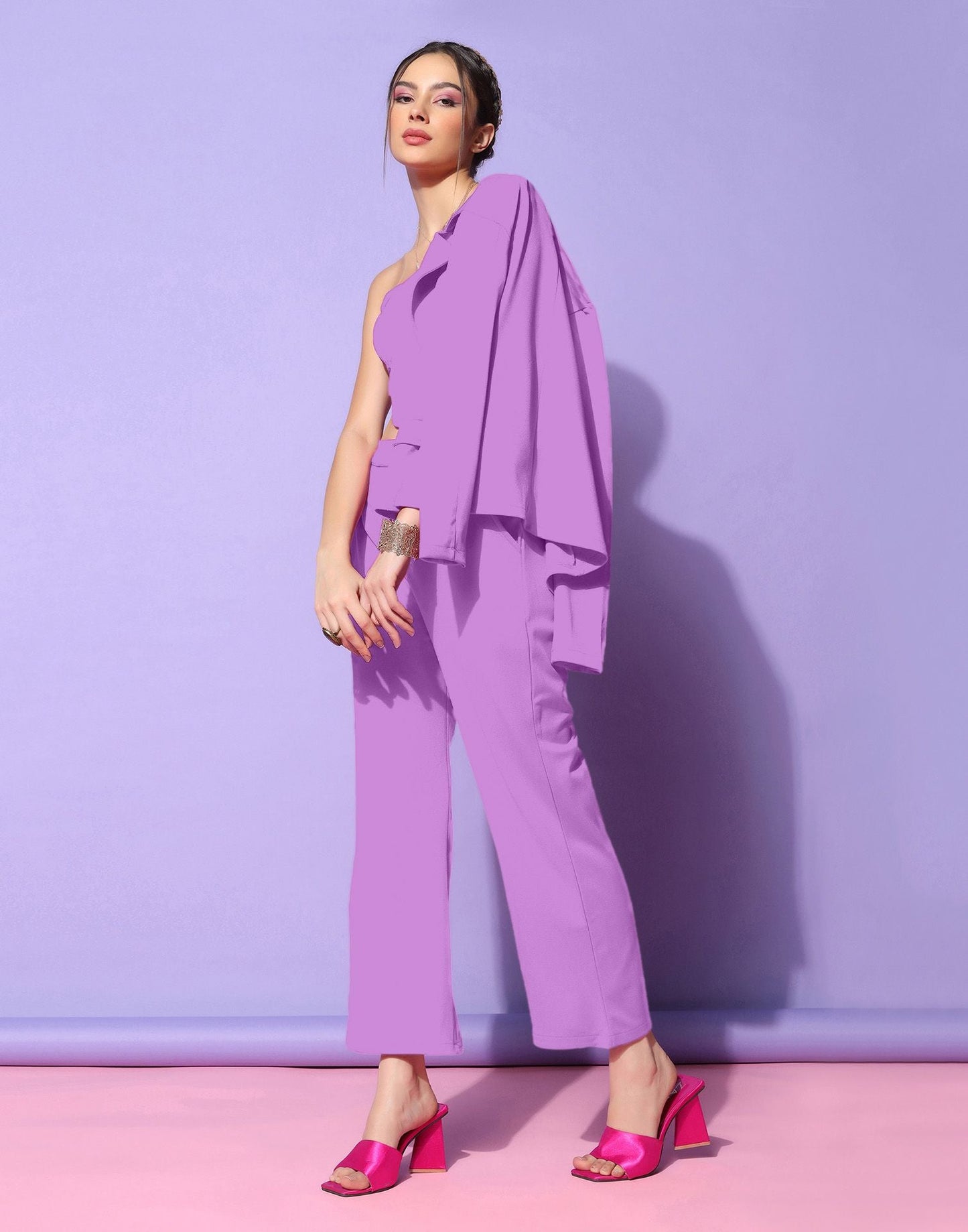 Dusty Purple Lycra Co-ord Set