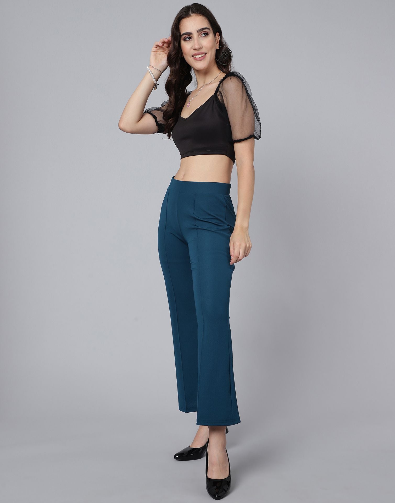 Teal Blue Trouser Pant | Sudathi