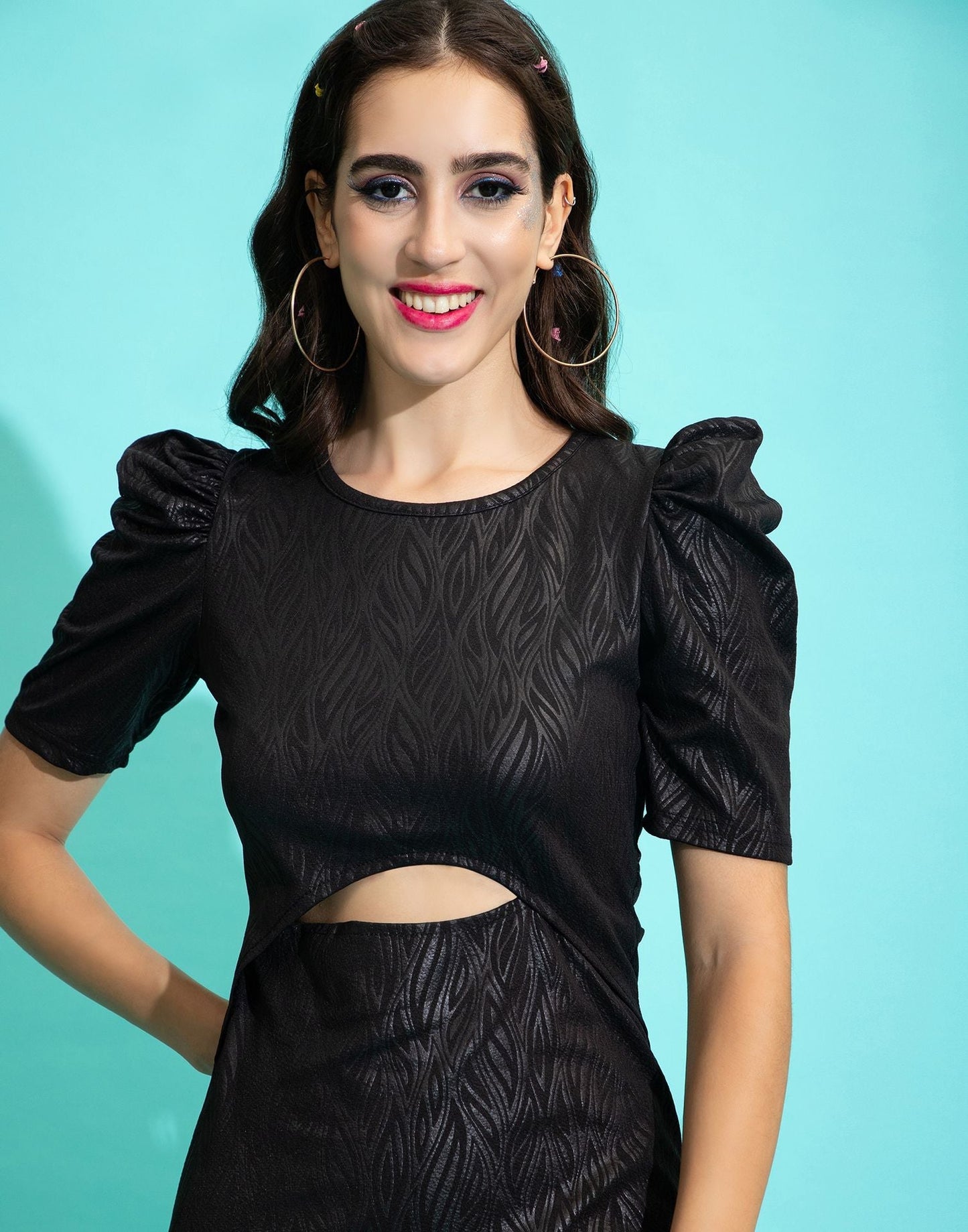 Black Cut-out Bodycon Dress | Sudathi