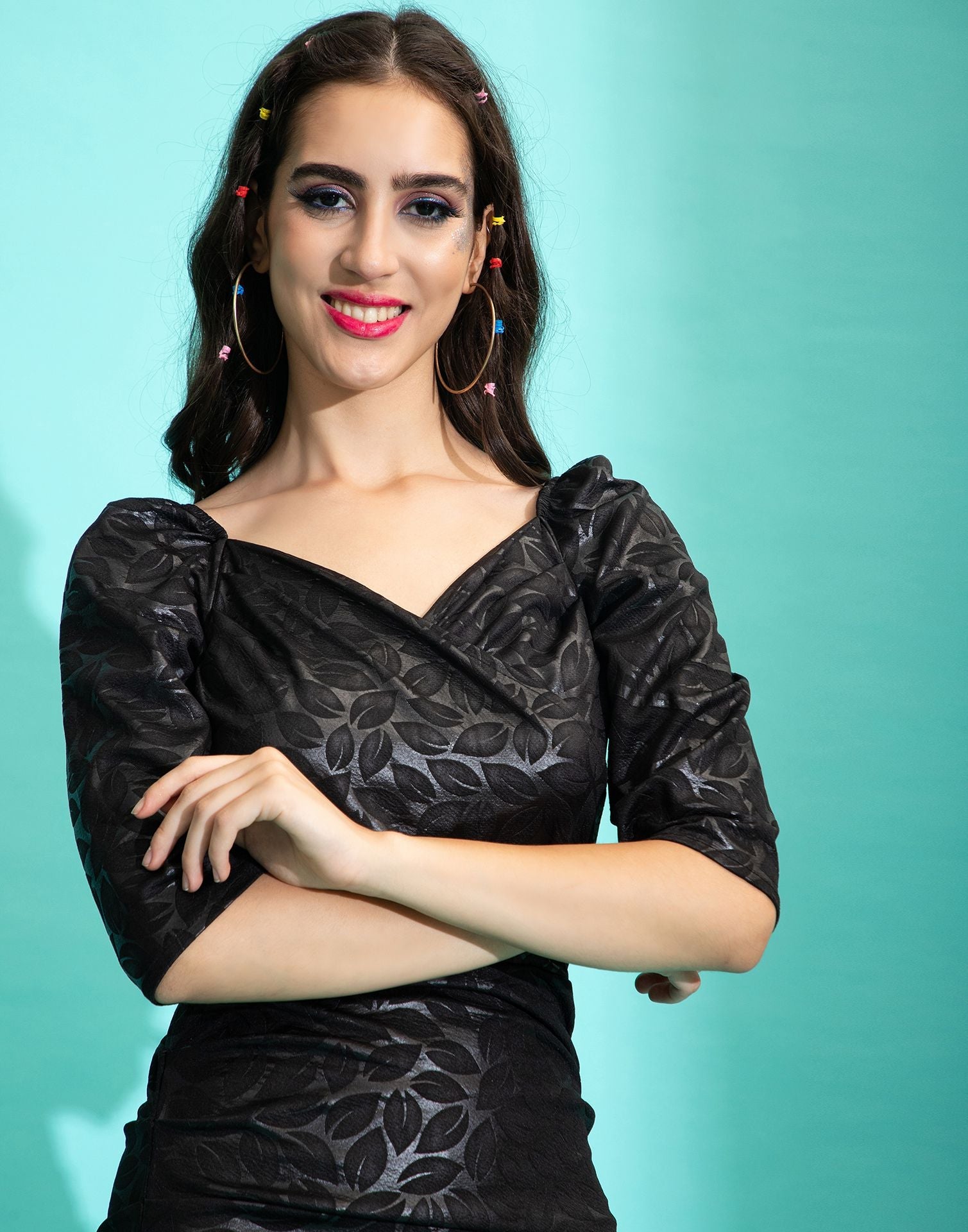 Black Wrap Bodycon Dress | Sudathi