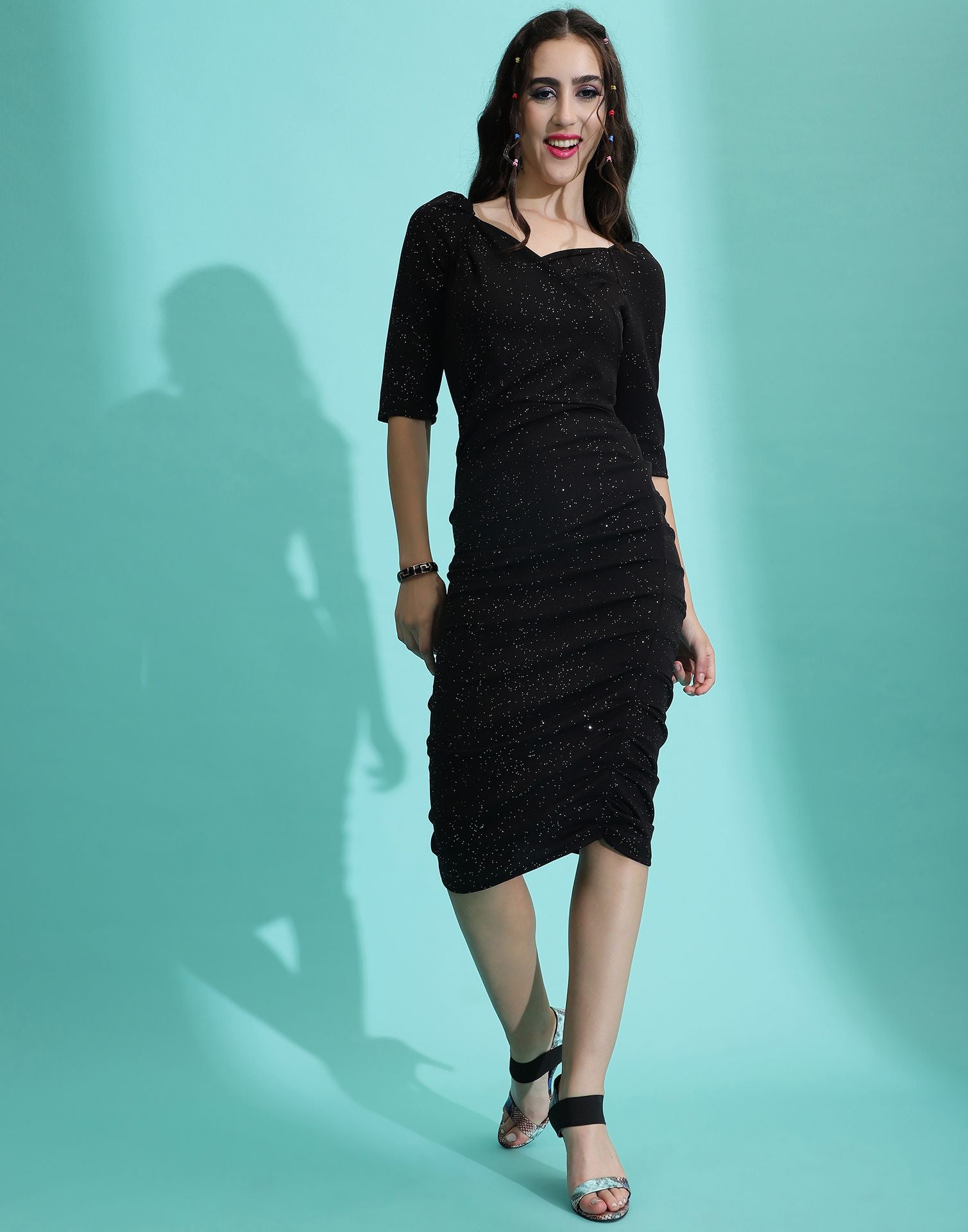 Black Wrap Bodycon Dress | Sudathi
