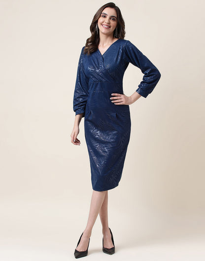 Teal Wrap Bodycon Dress | Sudathi