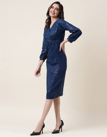 Teal Wrap Bodycon Dress | Sudathi