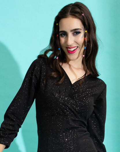 Black Wrap Bodycon Dress | Sudathi