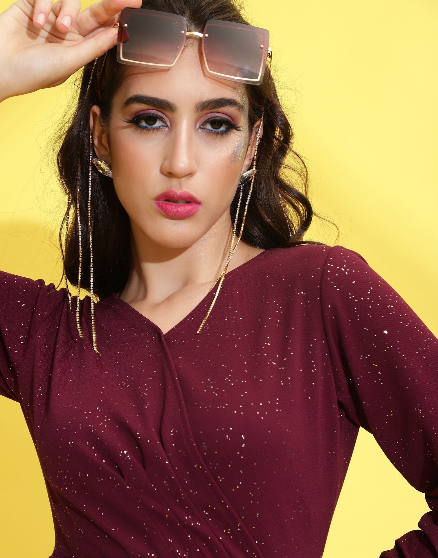 Maroon Wrap Bodycon Dress | Sudathi