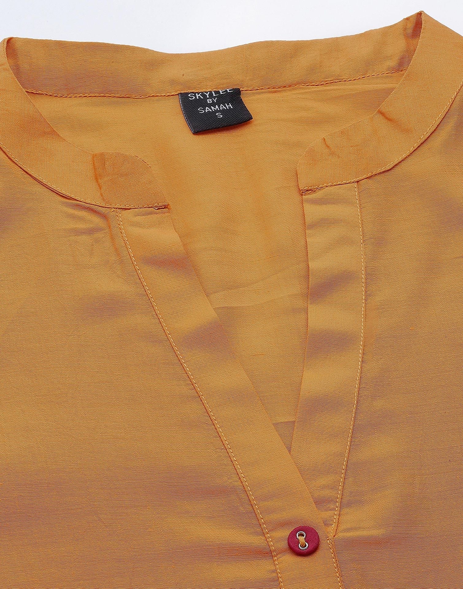 Yellow Plain Kurti With Pant And Dupatta | Leemboodi