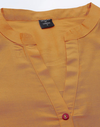 Yellow Plain Kurti With Pant And Dupatta | Leemboodi