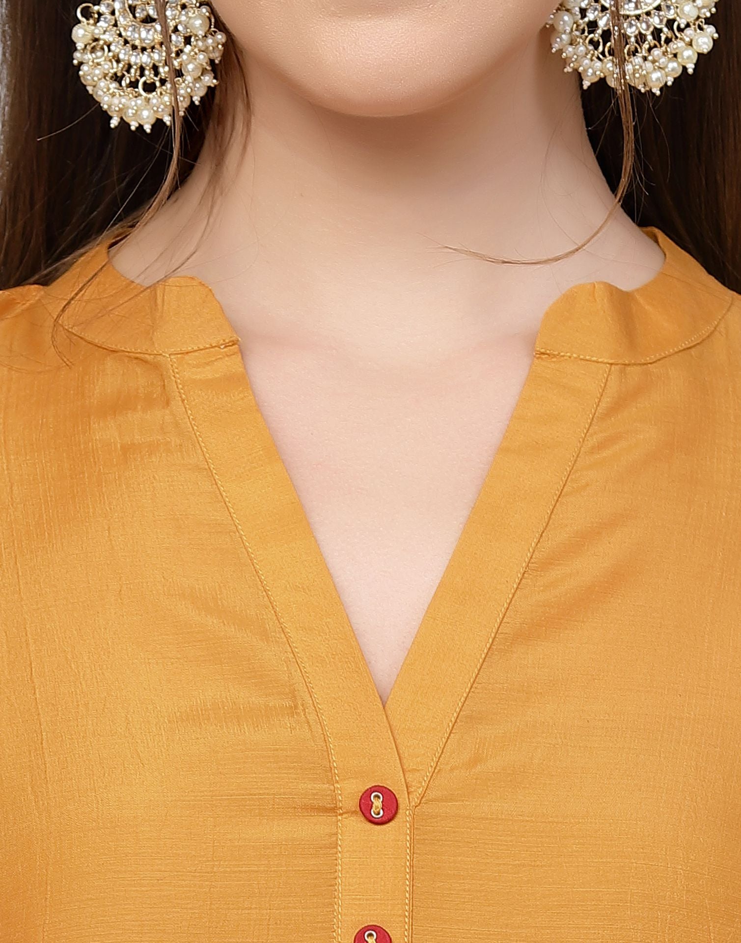 Yellow Plain Kurti With Pant And Dupatta | Leemboodi