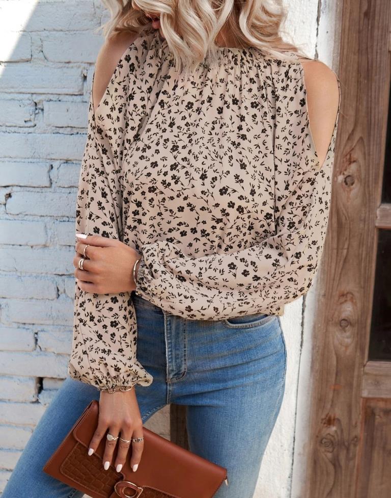 Beige Printed Top | Sudathi