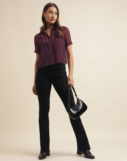 Brown Georgette Printed Top