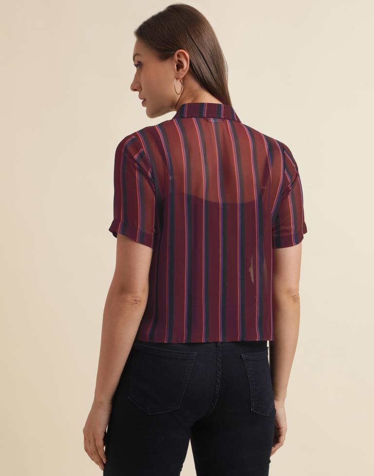 Brown Georgette Printed Top