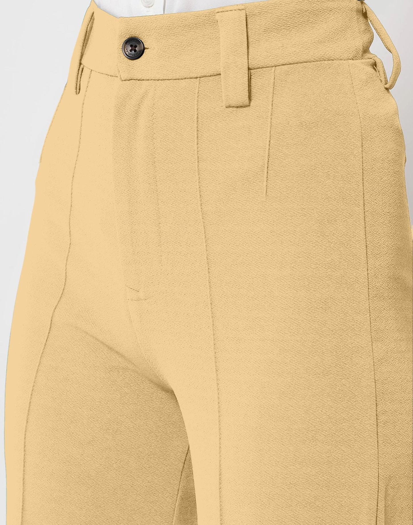 Cream Pin Tuck Flared Trouser | Sudathi